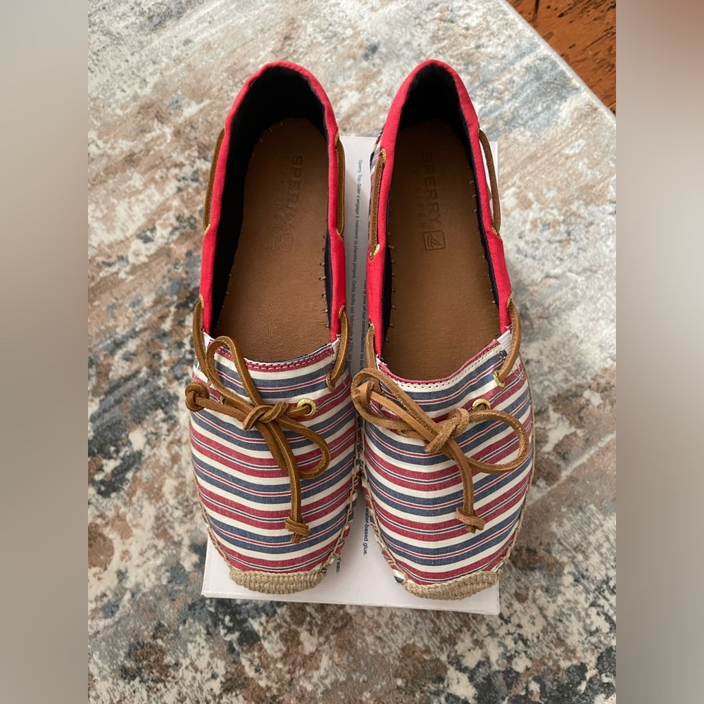 Sperry Women’s Katama Red, Ivory & Blue Flat Espadrille Shoes US Sz. 8M - Picture 6 of 10